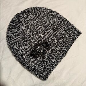 Express Black and Gray Knit Beanie